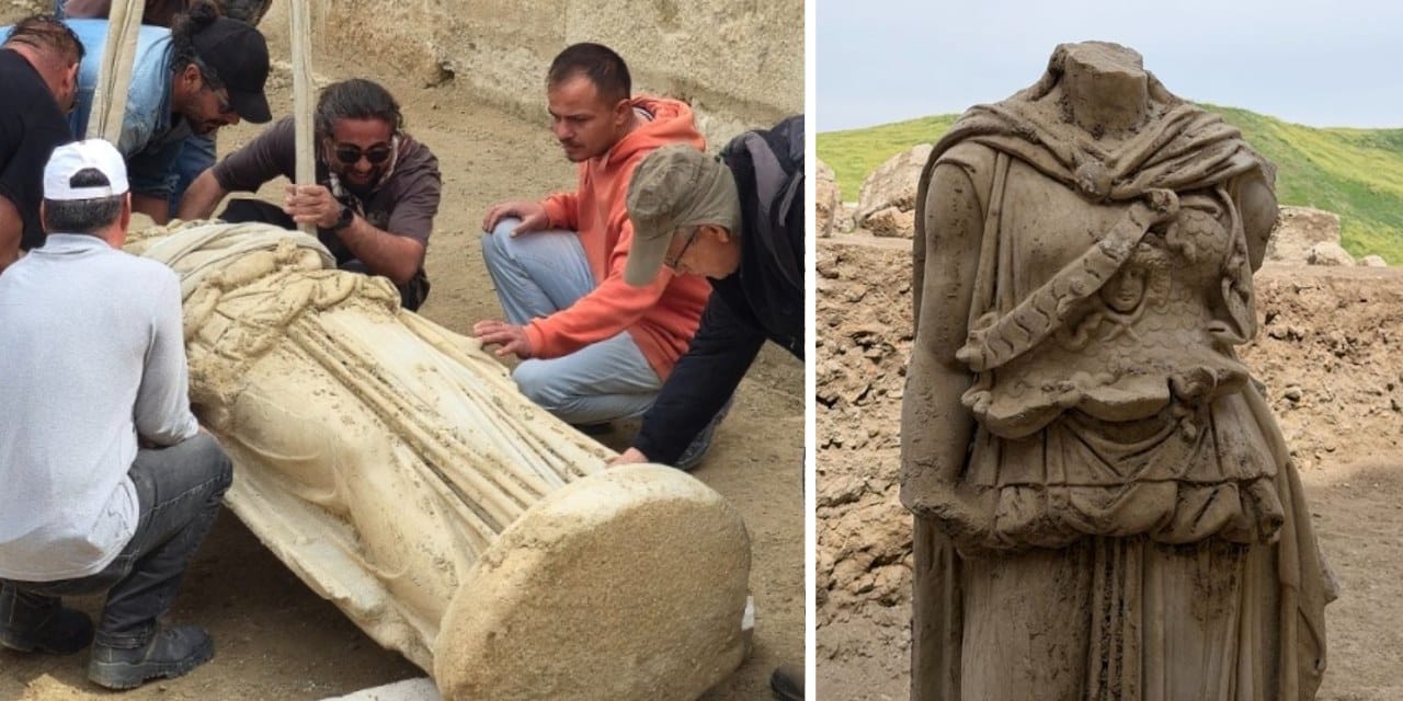 2000 Yıllık Athena Heykeli Molozlar Arasında Keşfedildi: Başı Kayıp, Devasa Gövde
